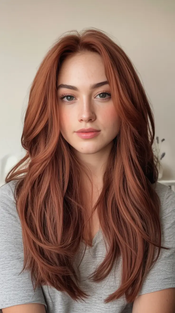 Hair Color Trends for September 2025 Long Auburn Layers