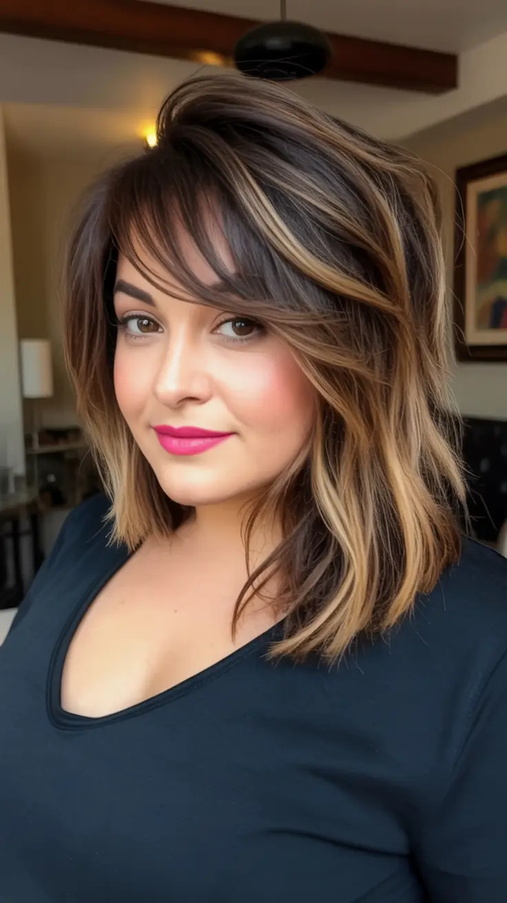 Hair Color Trends for September 2025 Layered Brunette with Sunlit Highlights