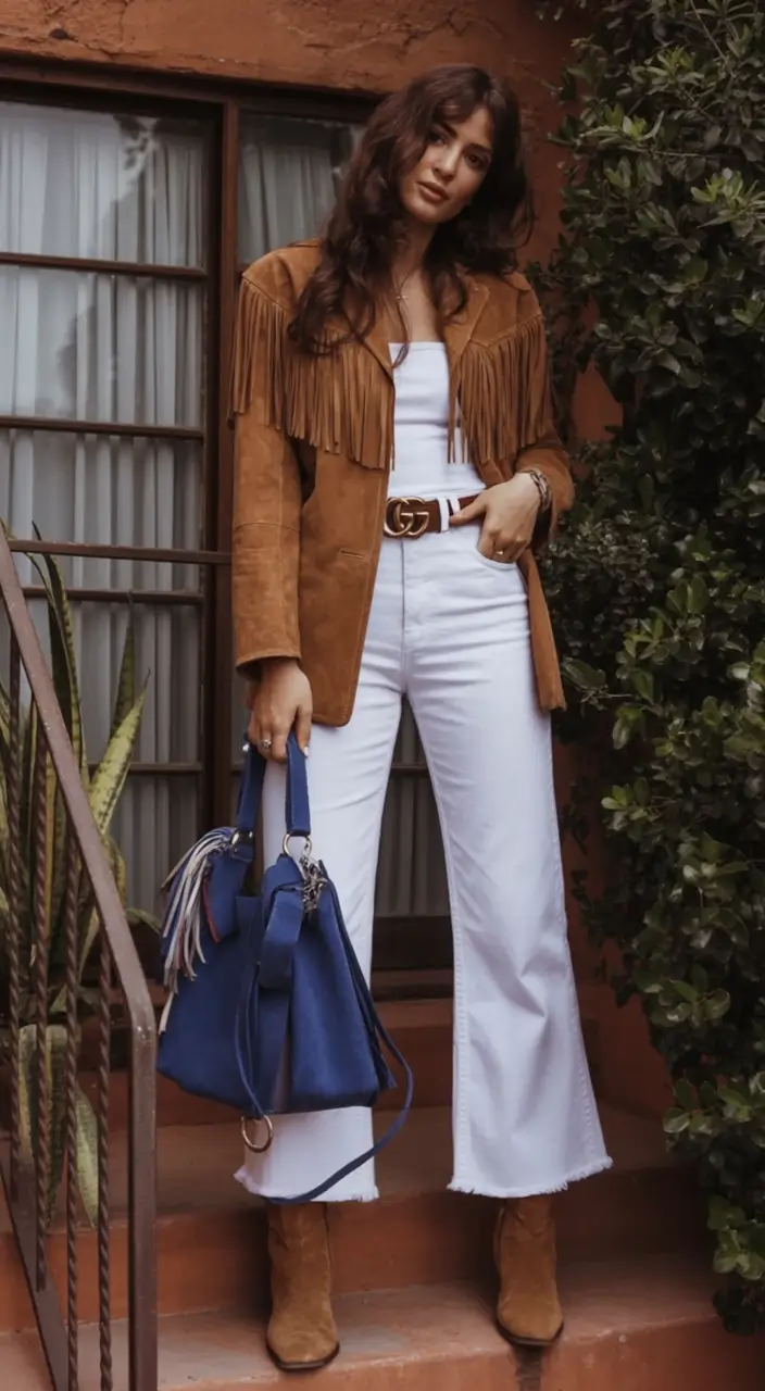 How to Style Jeans This Fall – 2025 outfits Ideas Western Flair with White Denim