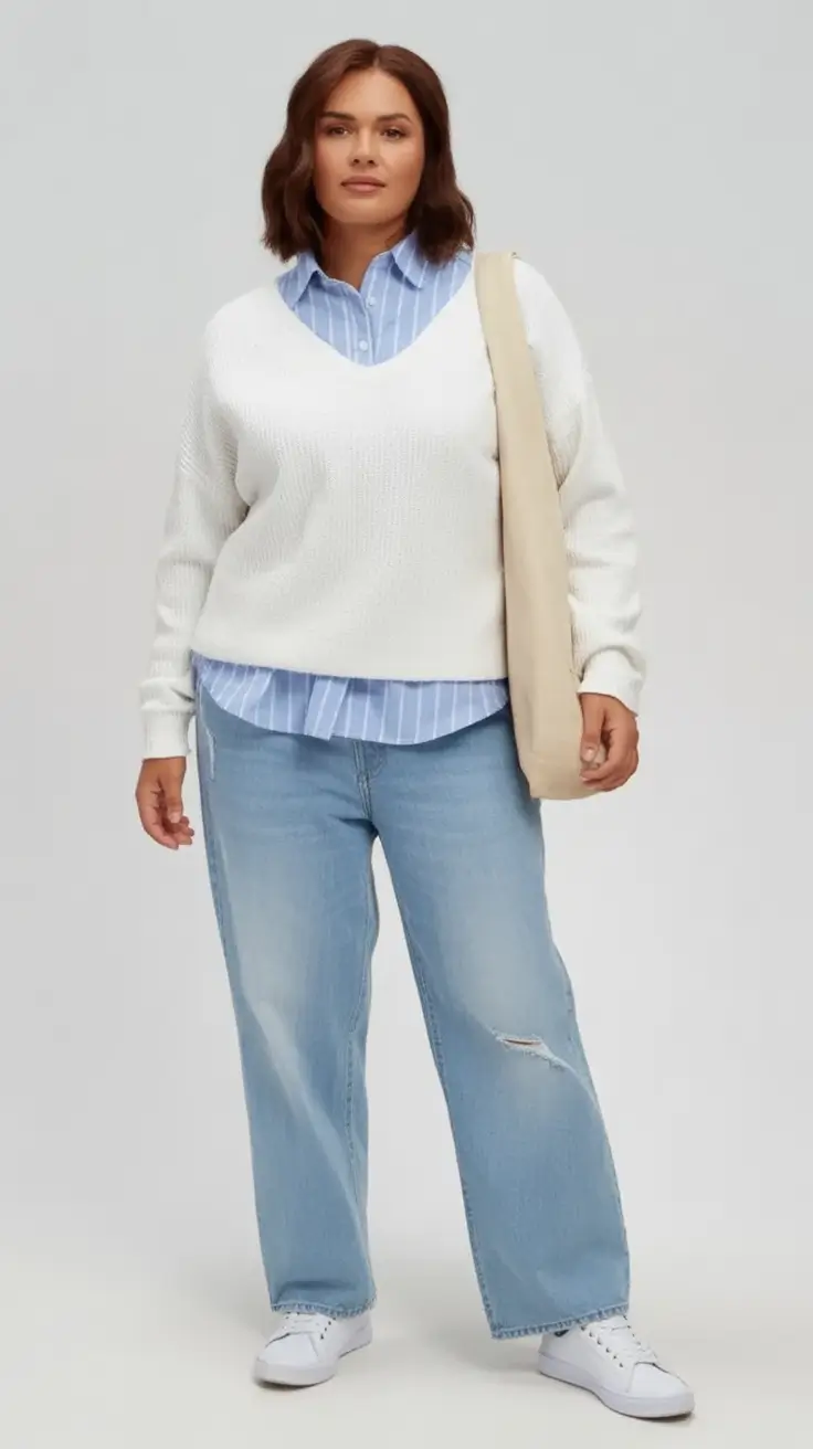 How to Style Jeans This Fall – 2025 outfits Ideas Layered Comfort with Light Denim