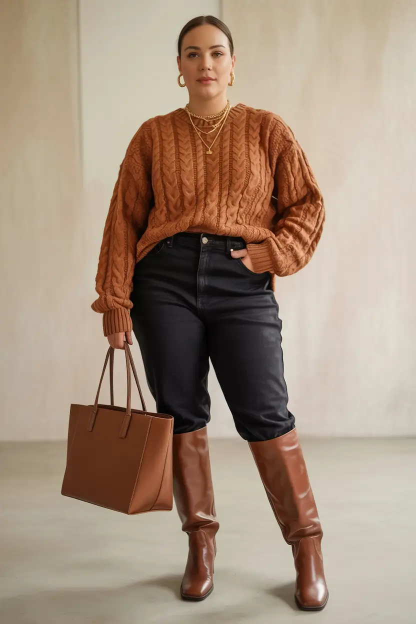 How to Style Jeans This Fall – 2025 outfits Ideas Autumn Tones with Sleek Boots