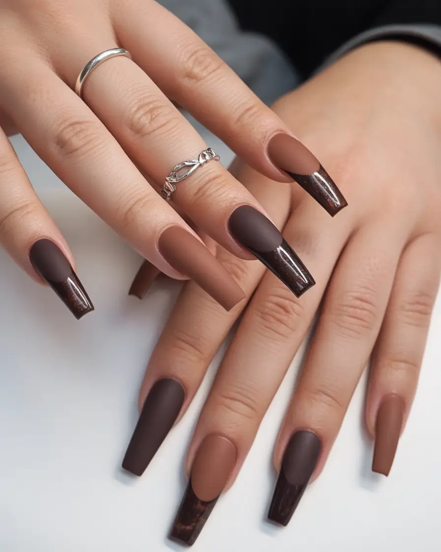 long fall nails trends 2025 Green Marble Elegance