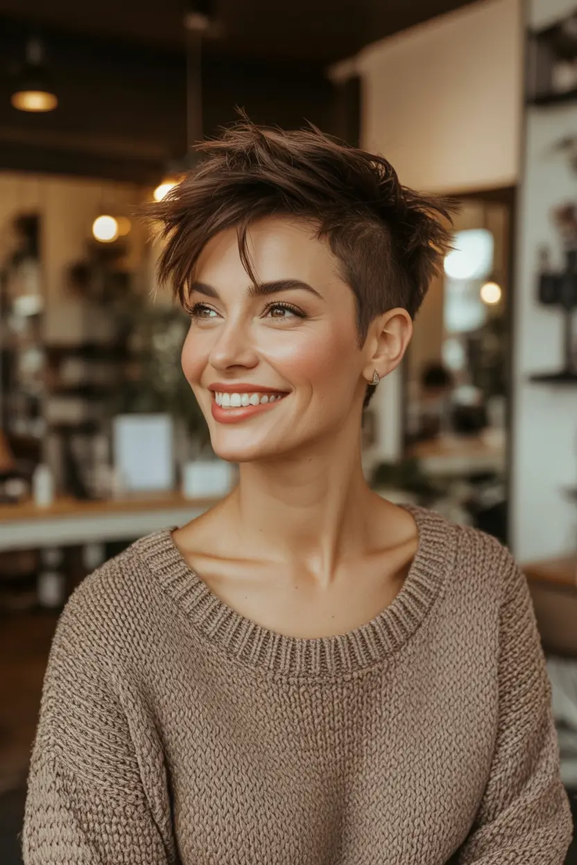 Must-Try Short Haircuts for Fall 2025 Edgy Undercut Pixie with Textured Top