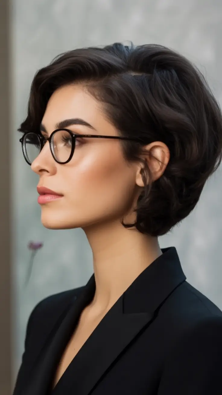 Must-Try Short Haircuts for Fall 2025 Structured Side-Parted Bob with Retro Lift
