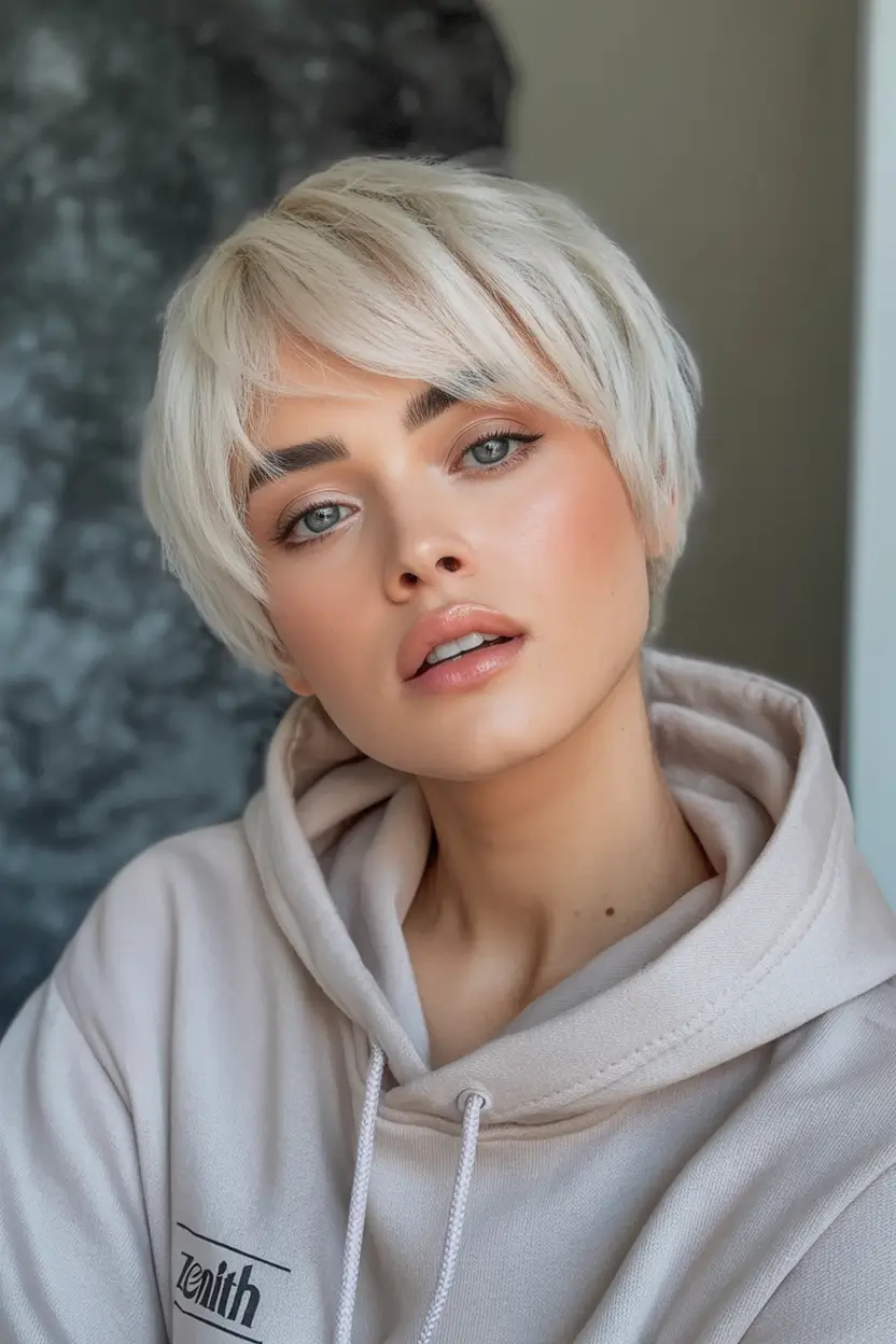 Must-Try Short Haircuts for Fall 2025 Bleached Pixie Bowl with Bold Personality