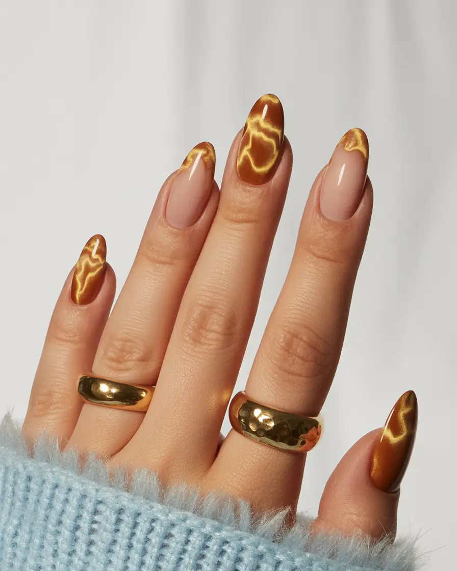September 2025 Nail Colors Shades Molten Gold Accents
