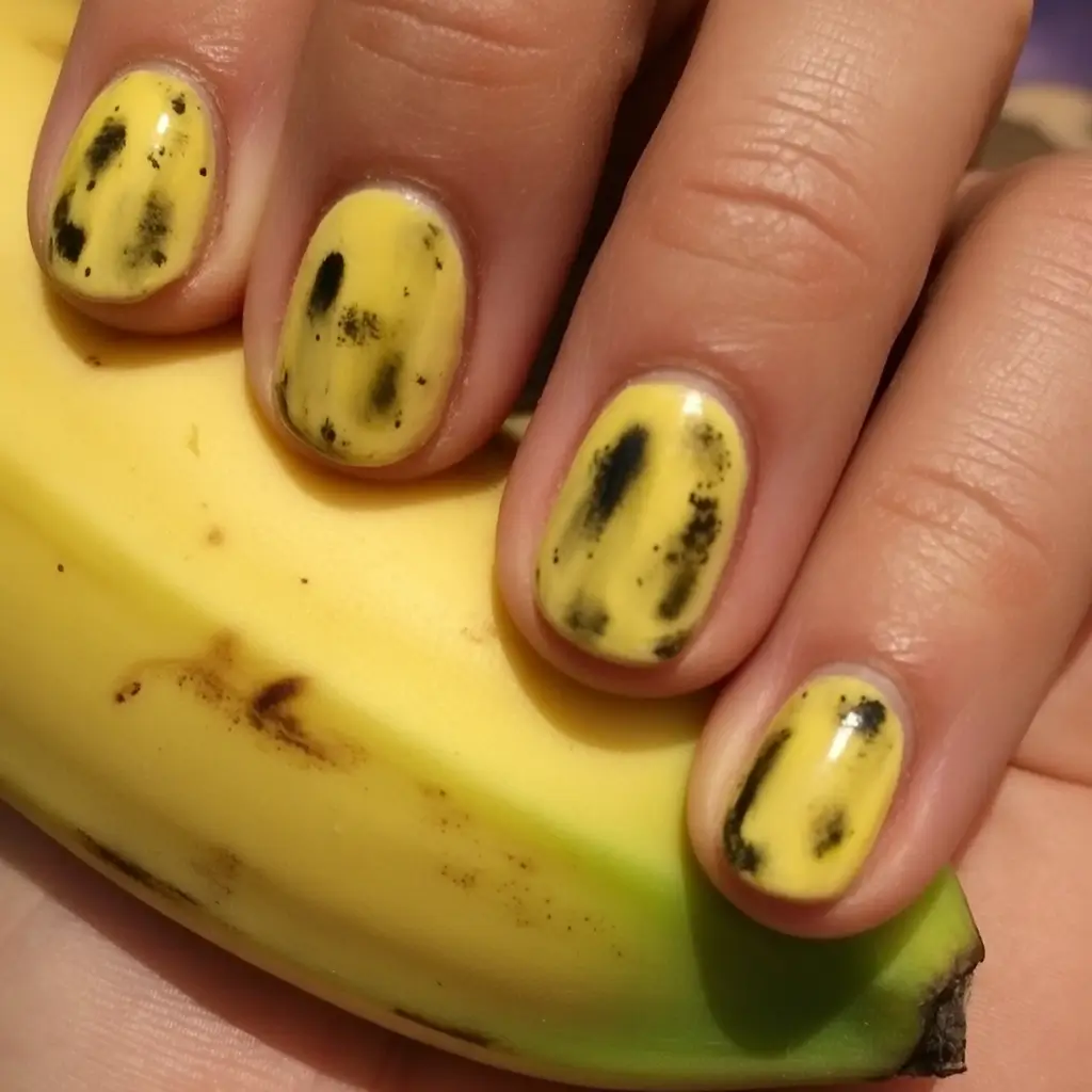 September 2025 Nail Colors Shades Banana Peel Art