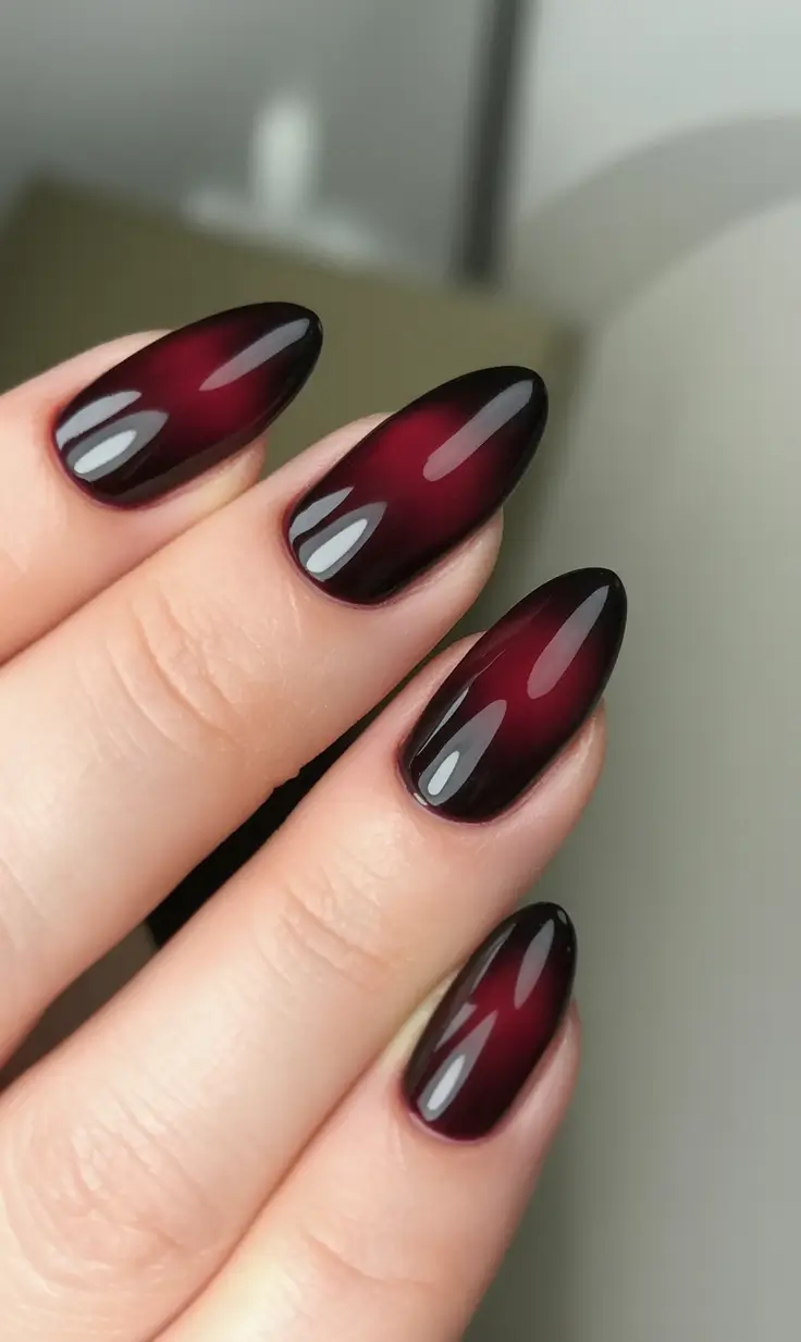 September 2025 Nail Colors Shades Black Cherry Glow