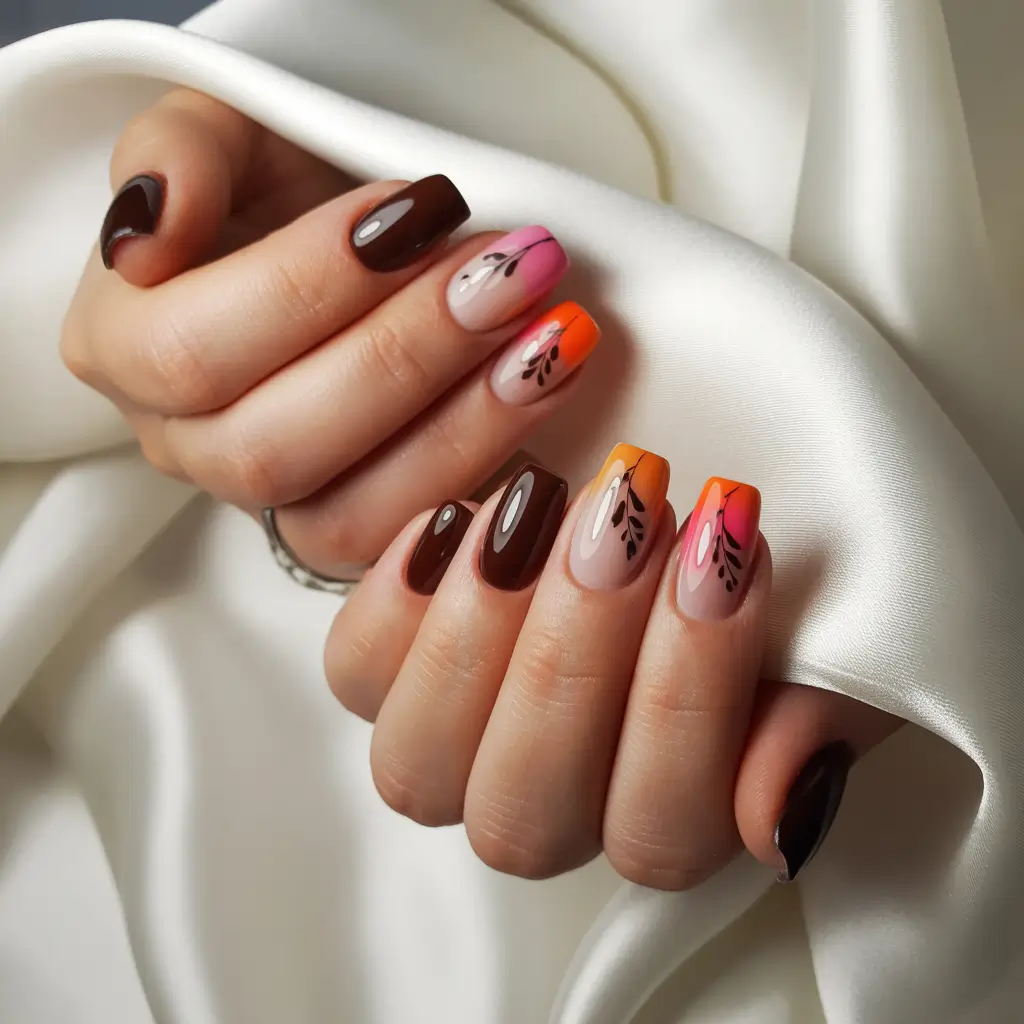 short fall nails trends 2025 autumn sunset
