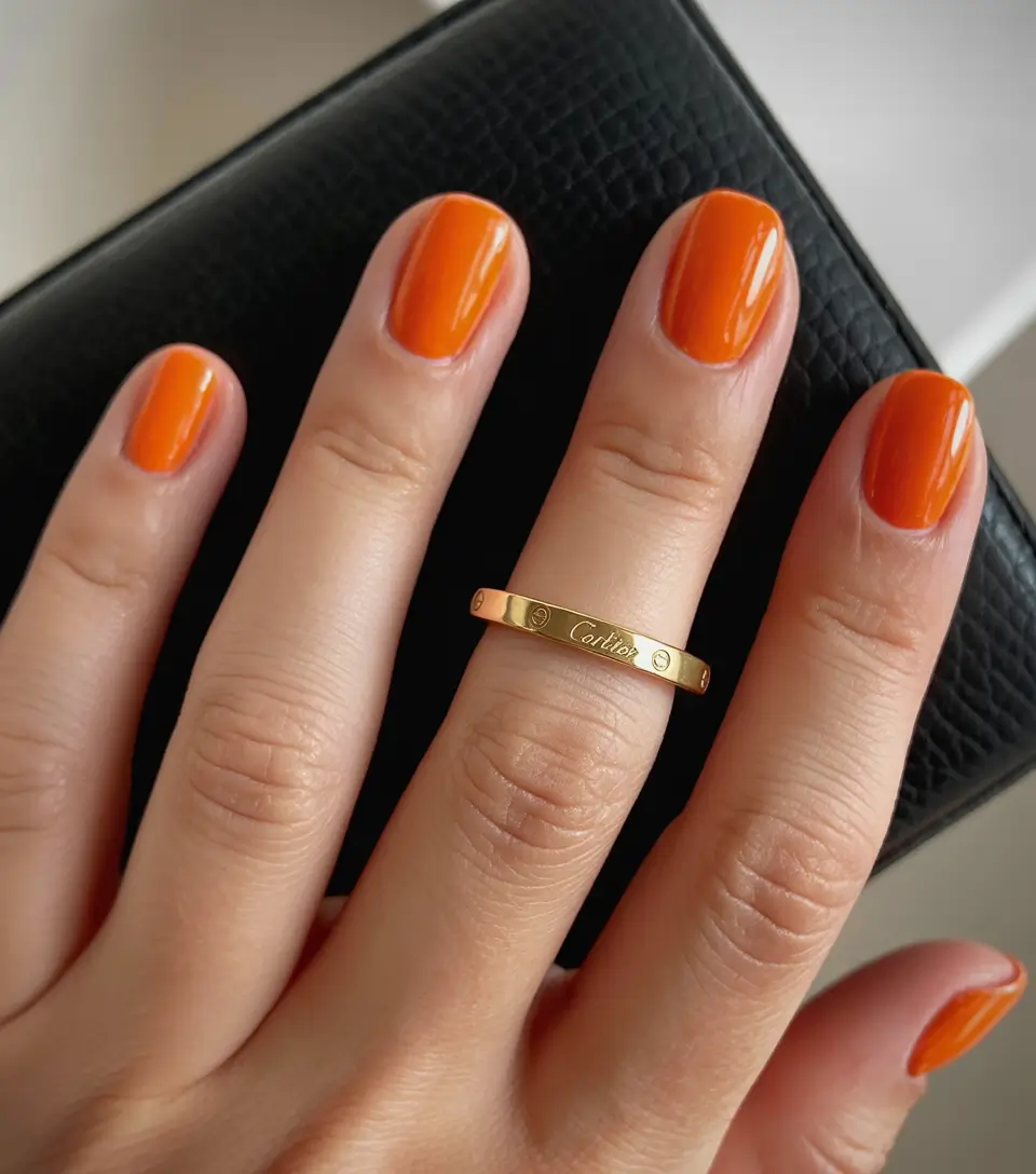 short fall nails trends 2025 burnt orange