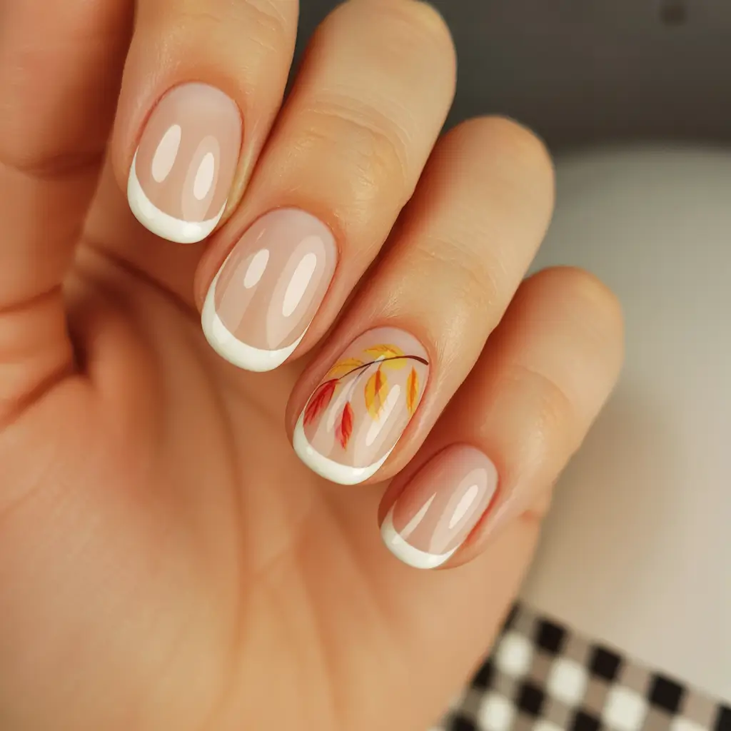short fall nails trends 2025 french autumn leaves