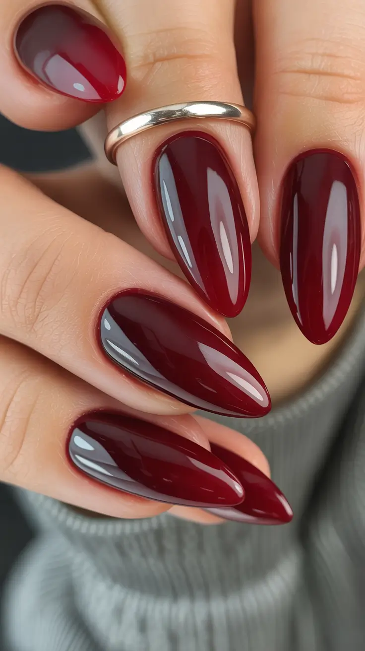 Stylish Fall 2025 Manicure Ideas Deep Burgundy Elegance