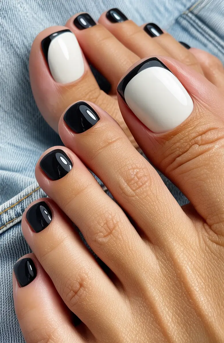 Stylish Minimalist Fall Nails 2025 Minimal Black and White French