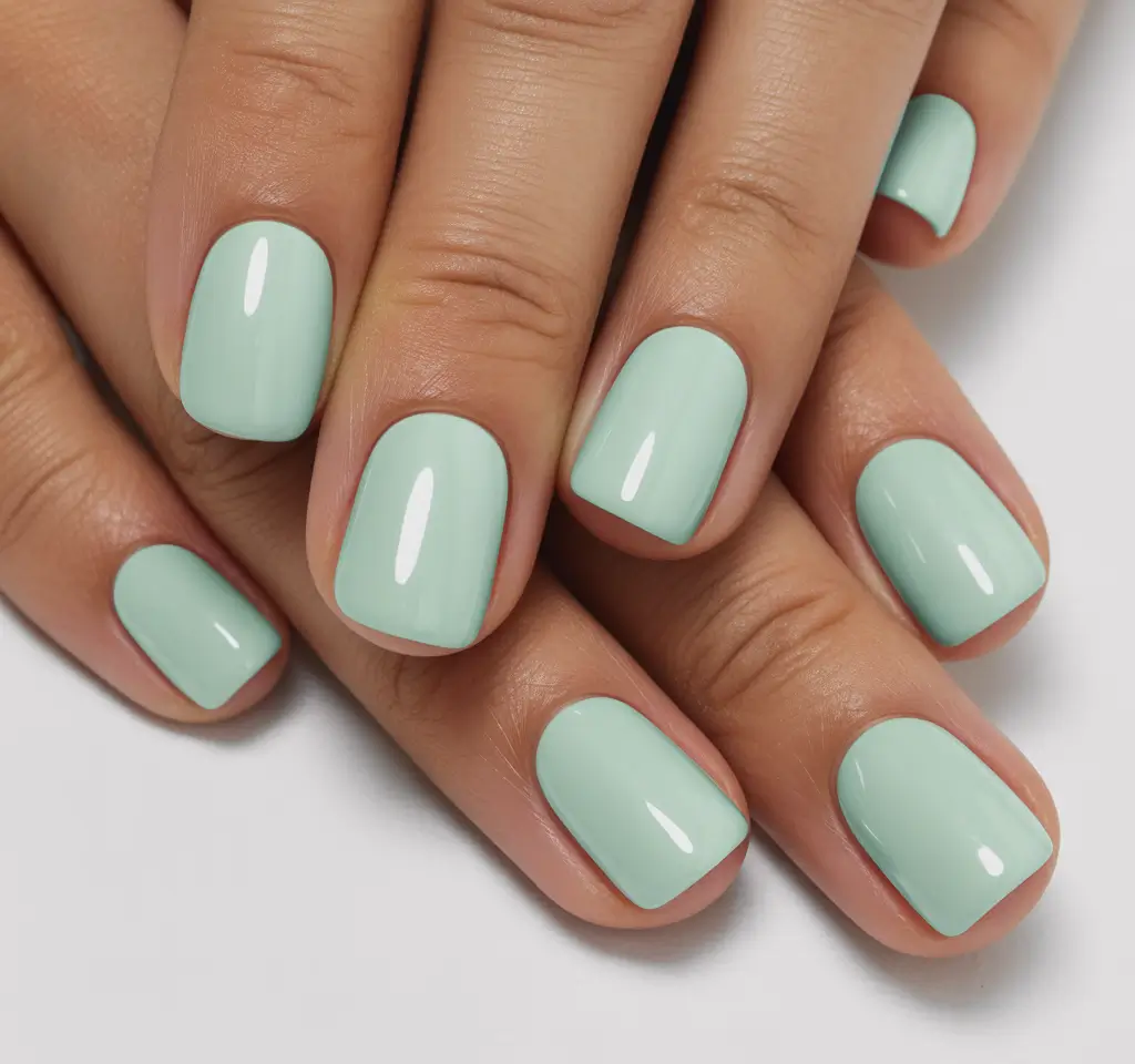 Stylish Neutral Fall Nails 2025 Mint Green Minimalism