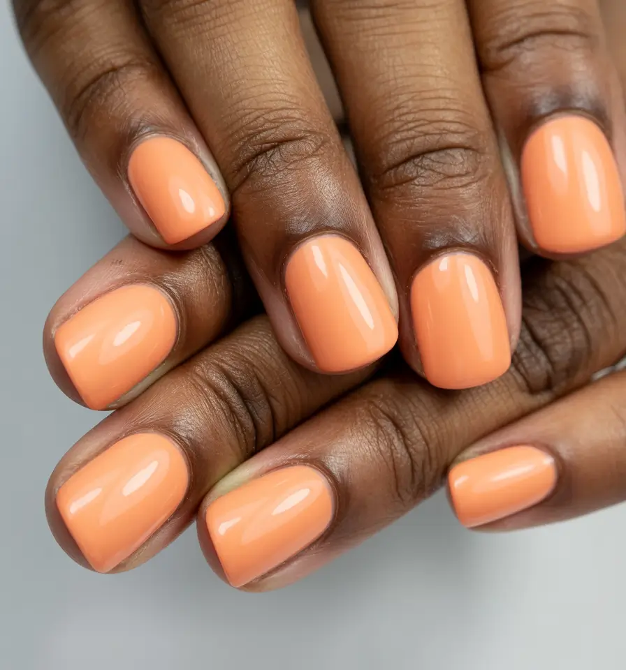 Stylish Neutral Fall Nails 2025 Peach Glow Simplicity