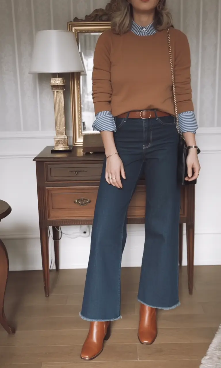 Top Fashion Trends Women for Fall 2025 Polished Denim and Sweater Pairing