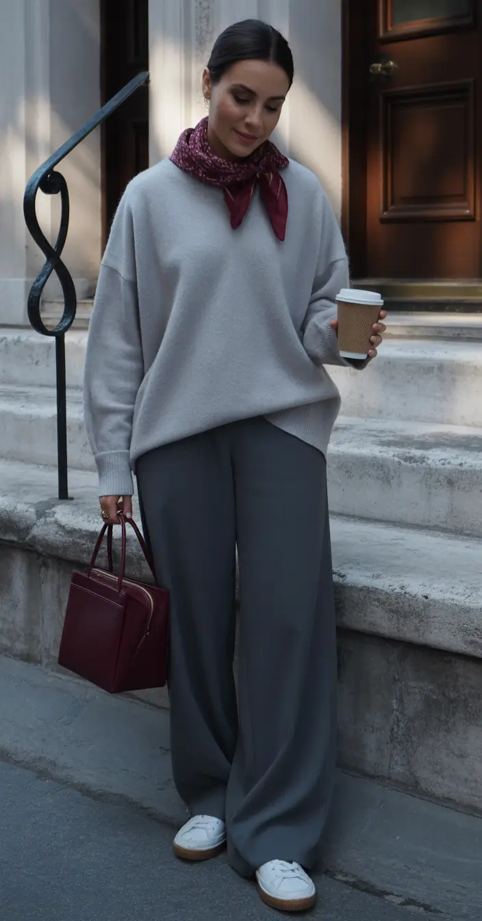 Top Fashion Trends Women for Fall 2025 Soft Neutrals with Burgundy Contrast