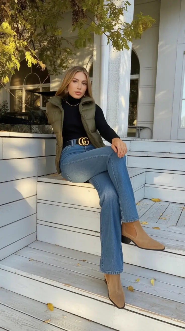 Top Fashion Trends Women for Fall 2025 Classic Fall Americana: Turtleneck and Vest