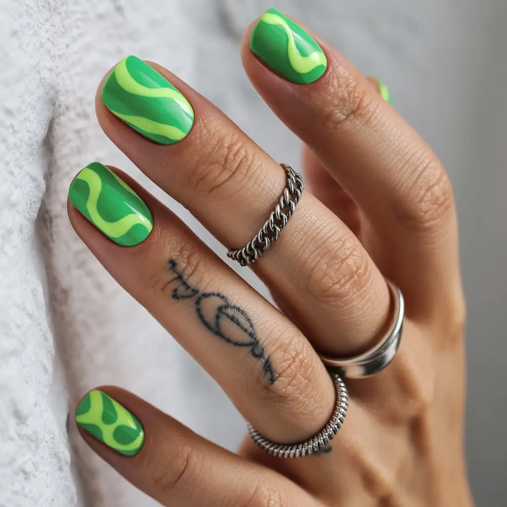 Trendy Fall Green Nail Designs 2025 Neon Green Pop