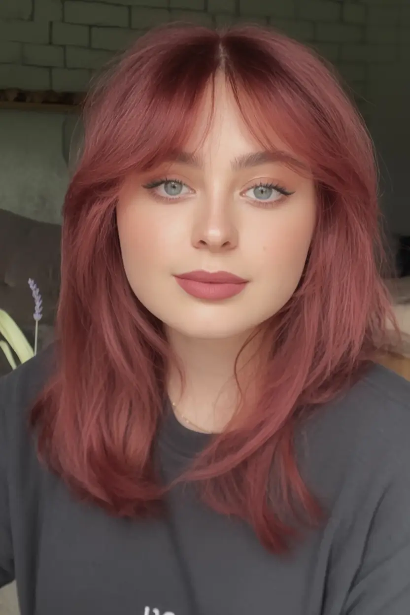 Trendy Fall Haircut Ideas 2025 for Plus Size Women Chic Wispy Layers with Face-Framing Bangs