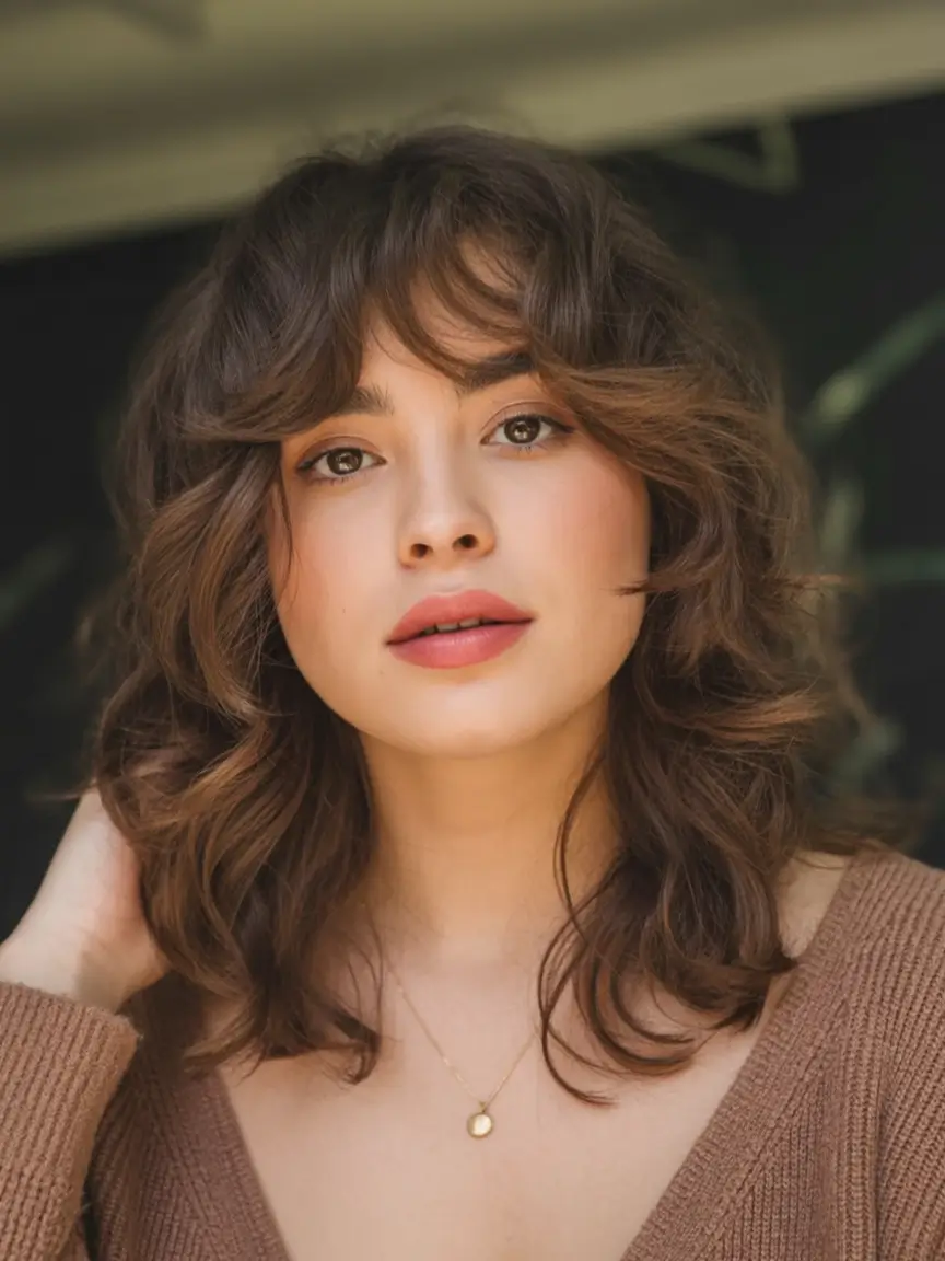 Trendy Fall Haircut Ideas 2025 for Plus Size Women Modern Textured Lob with Bouncy Curls
