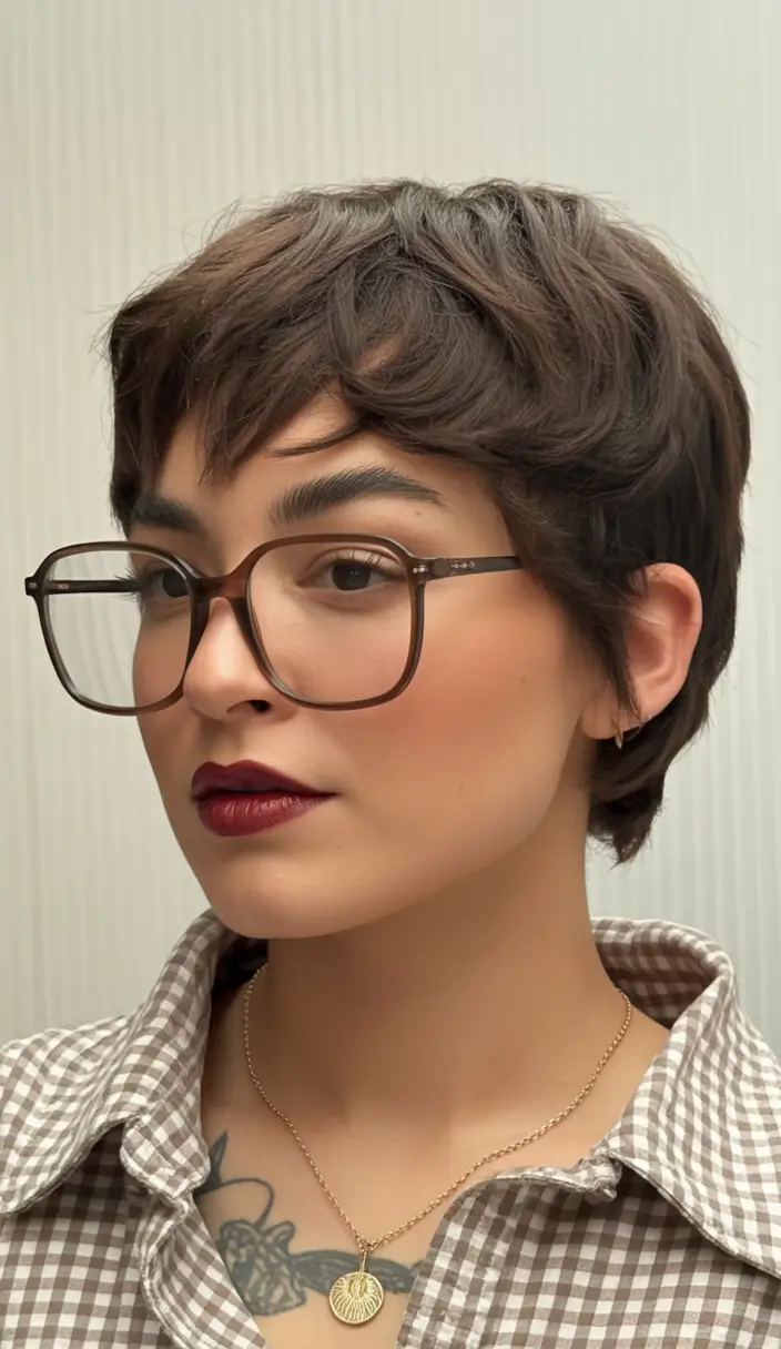 Trendy Fall Haircut Ideas 2025 for Plus Size Women Textured Tomboy Cut with Retro Volume