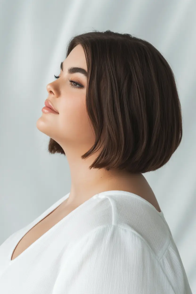 Trendy Fall Haircut Ideas 2025 for Plus Size Women Classic French-Inspired Mini Bob