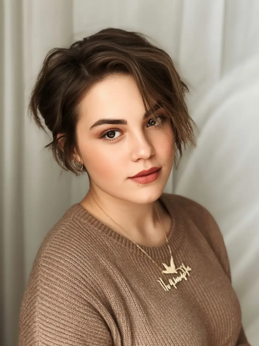 Trendy Fall Haircut Ideas 2025 for Plus Size Women Cozy Crop with Tapered Texture