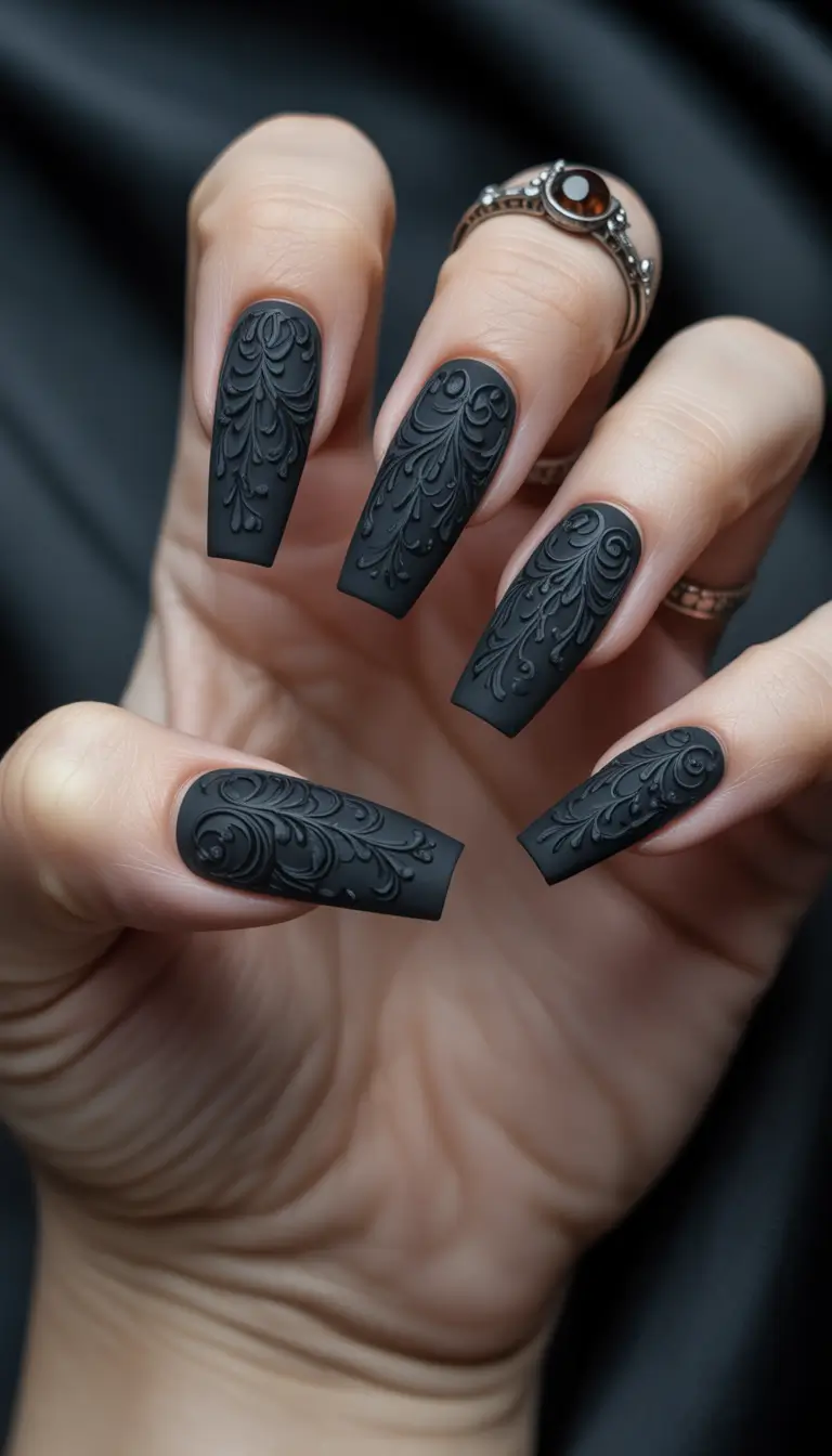 Trendy Fall Matte Nails 2025 Gothic Matte Elegance