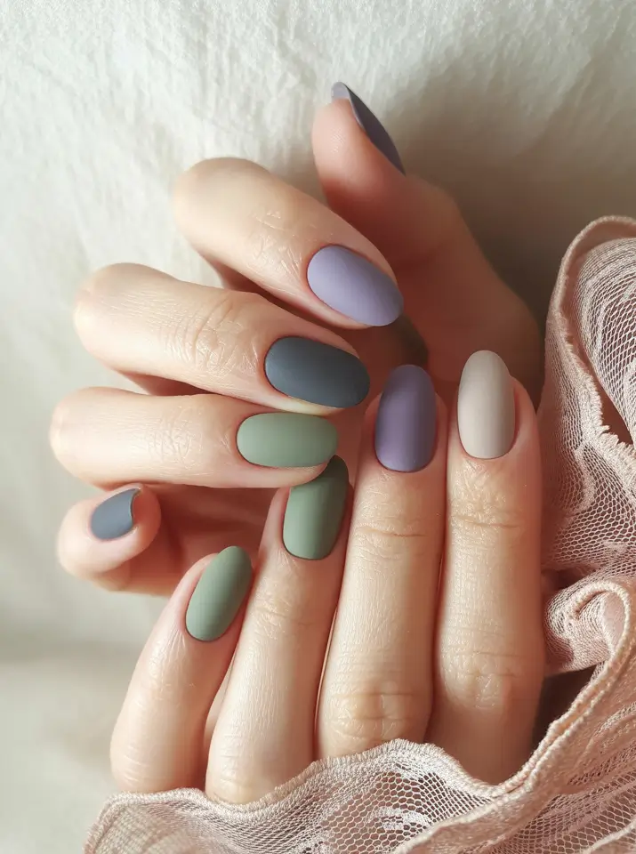 Trendy Fall Matte Nails 2025 Pastel Harvest Harmony
