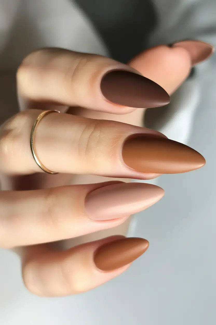 Trendy Fall Matte Nails 2025 Warm Latte Neutrals