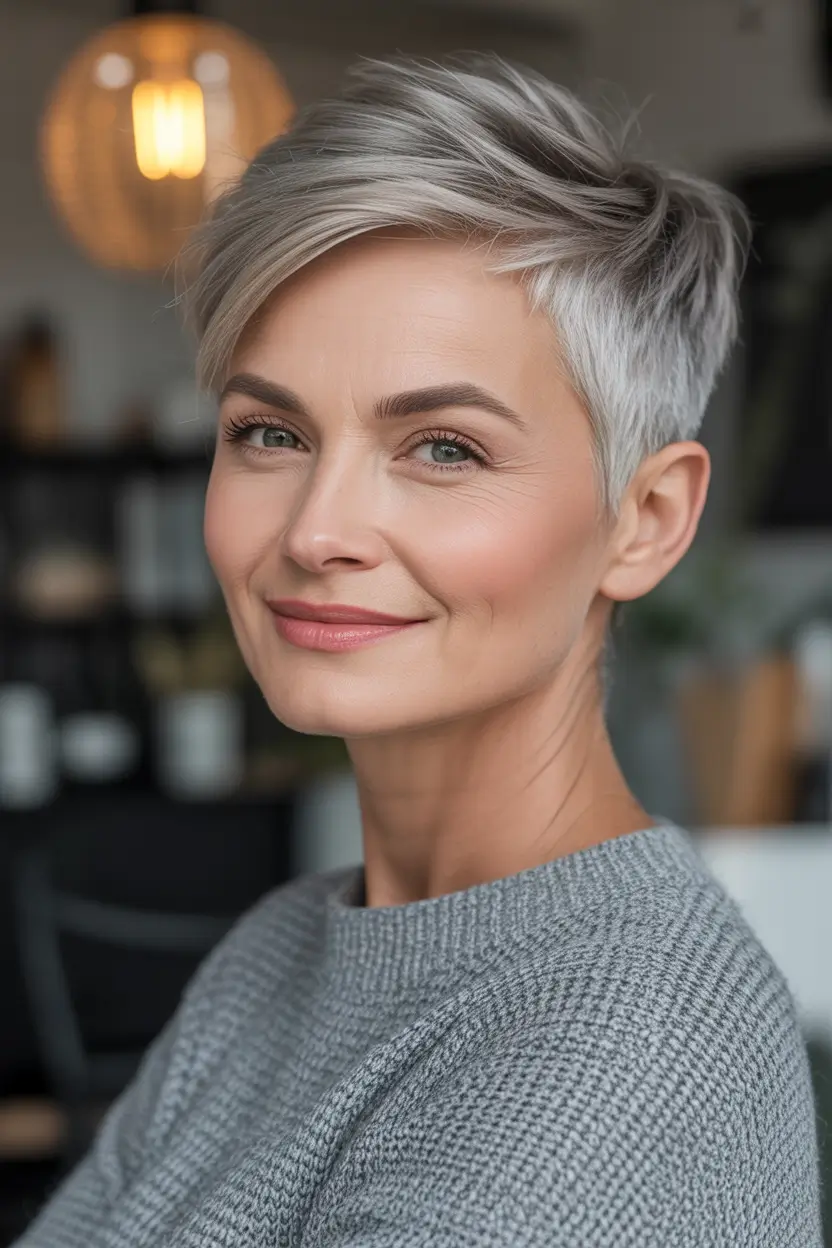 Trendy Pixie Haircuts to Try This Fall 2025 Silver Sweep for Sophisticated Charm