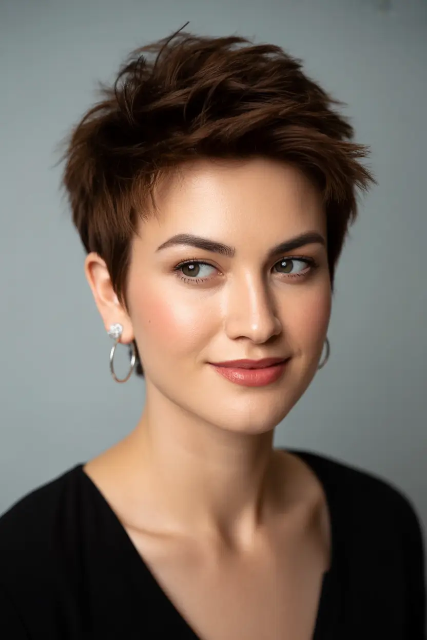 Trendy Pixie Haircuts to Try This Fall 2025 Textured Cinnamon Crop with Natural Warmth