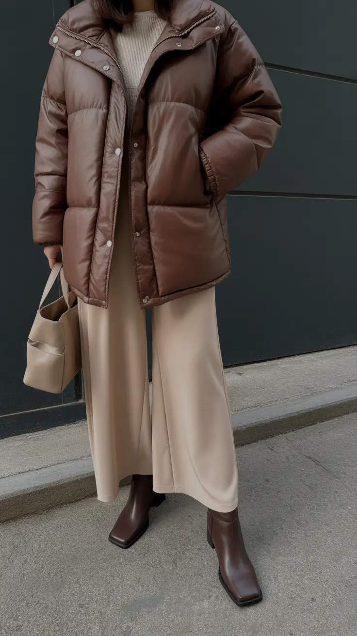 Aesthetic Winter Outfit Ideas 2025–2026 Soft Chocolate Tones for Everyday Comfort