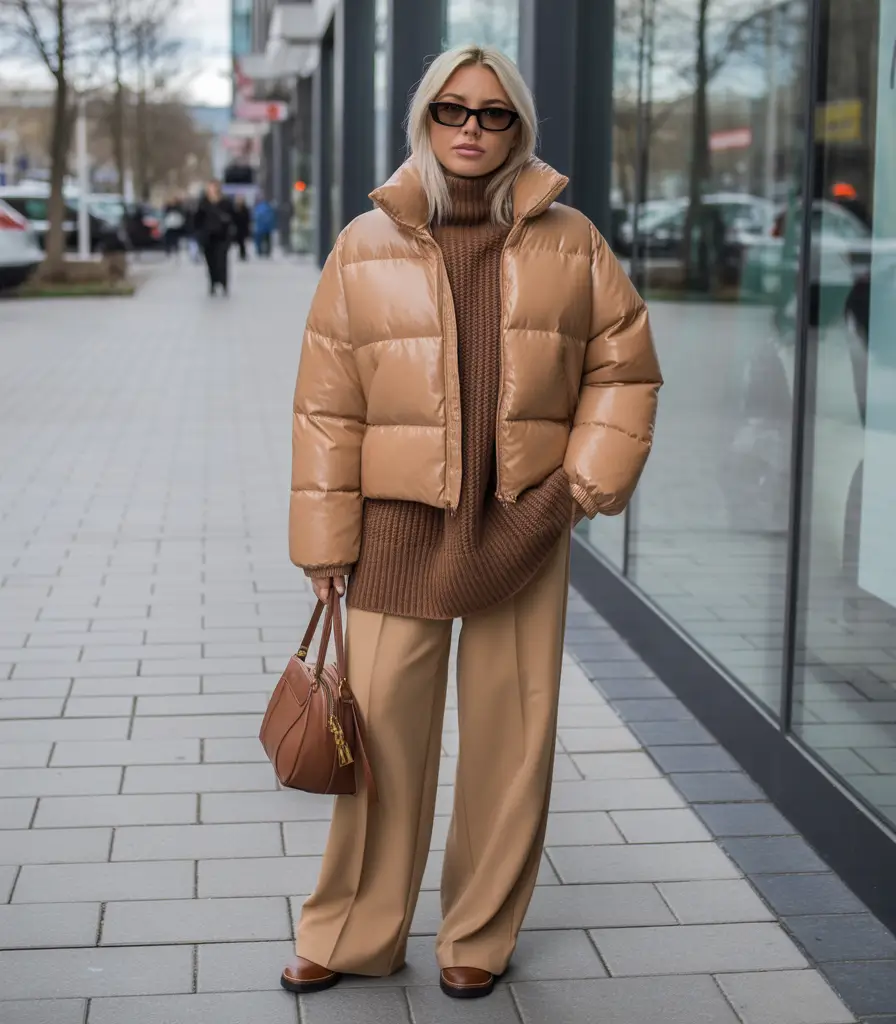 Aesthetic Winter Outfit Ideas 2025–2026 Monochrome Camel Layers