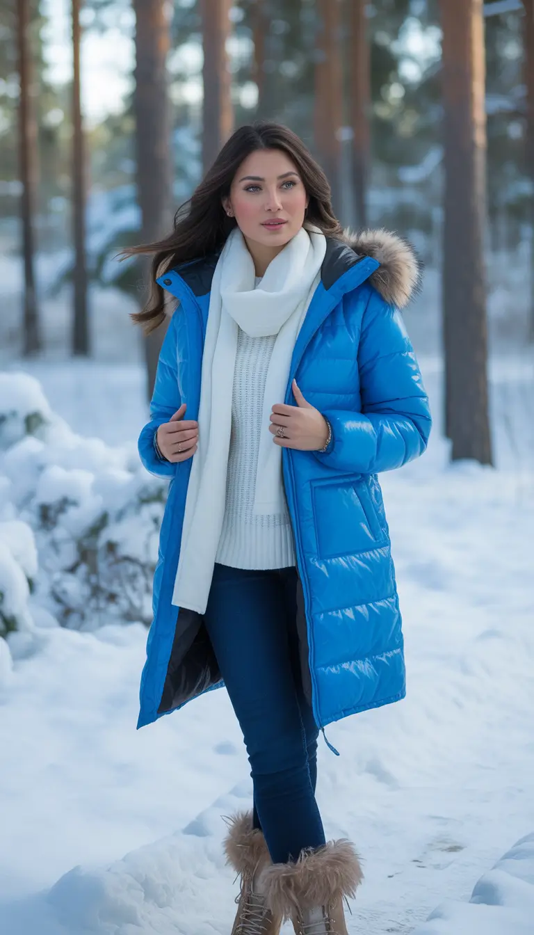 Aesthetic Winter Outfit Ideas 2025–2026 Electric Blue Moment