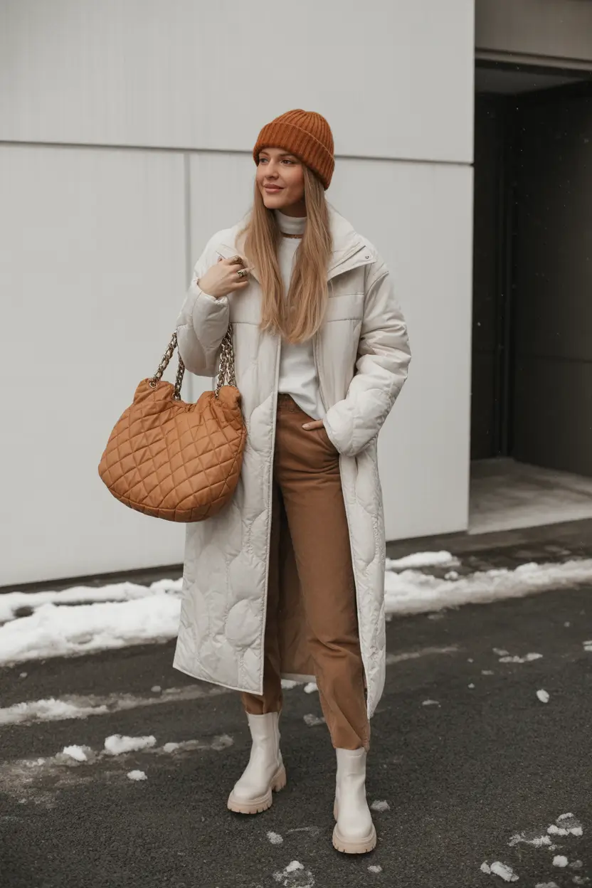 Best Winter 2025–2026 Looks Warm Neutrals with Quilted Accents