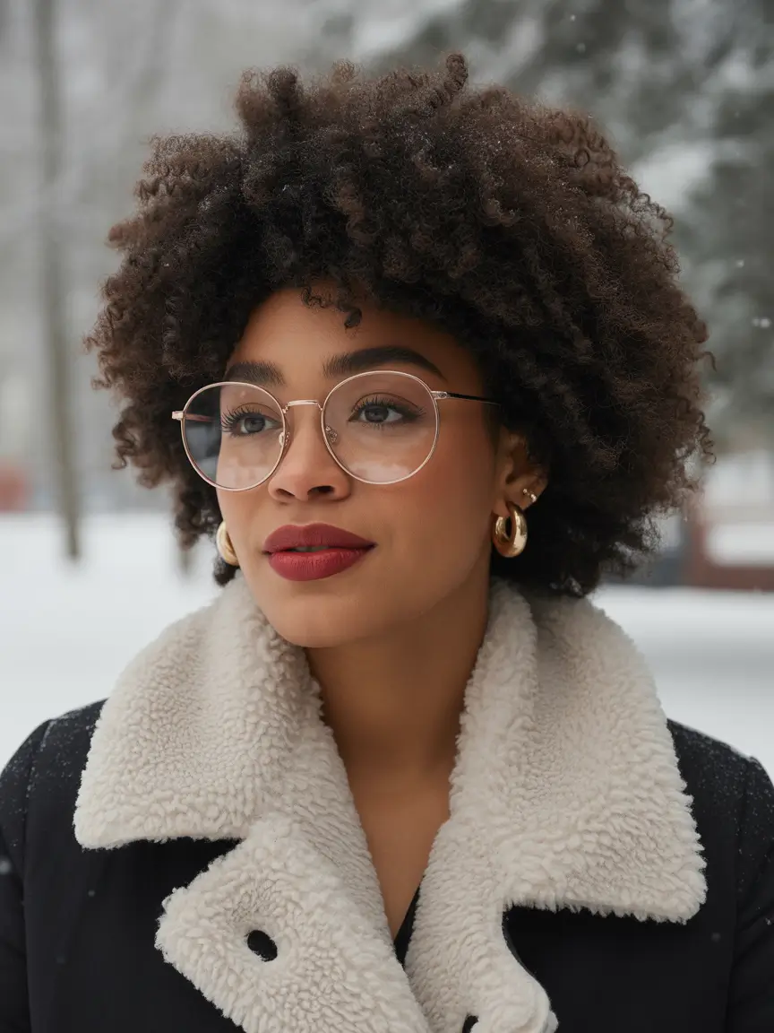 Black women’s winter hairstyles natural afro