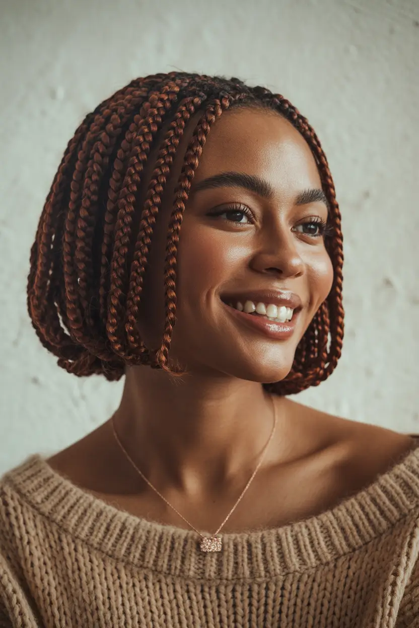 Black women’s winter hairstyles bob braids