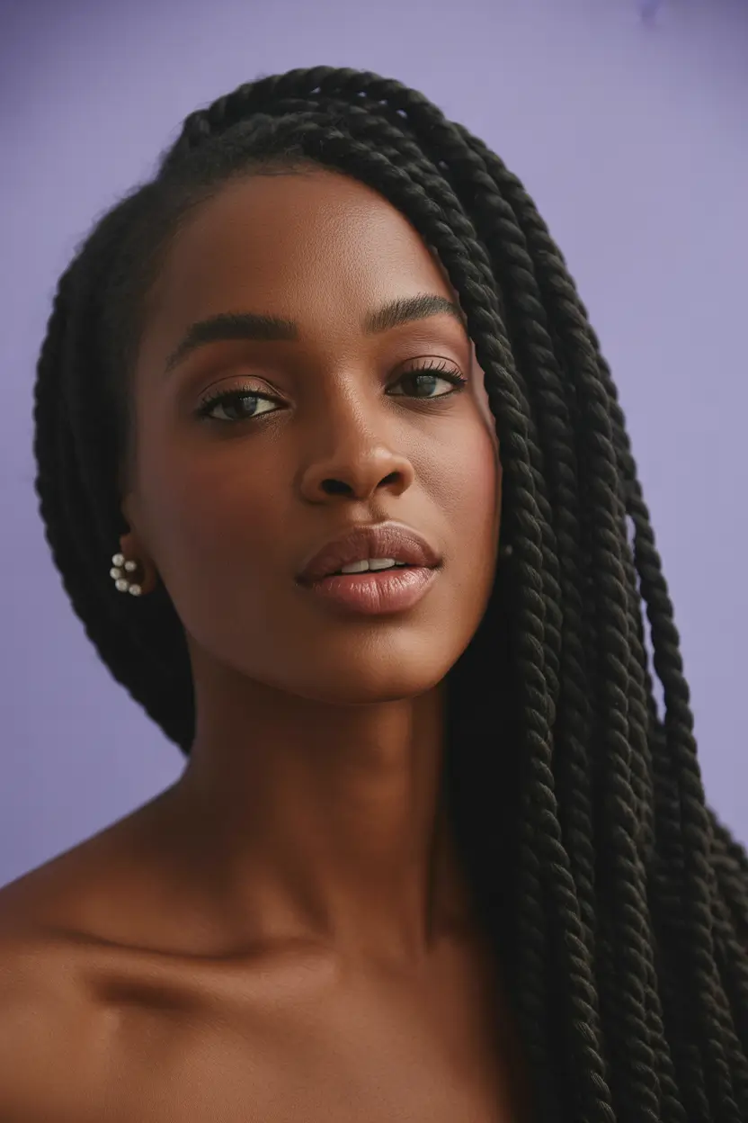 Black women’s winter hairstyles long twists