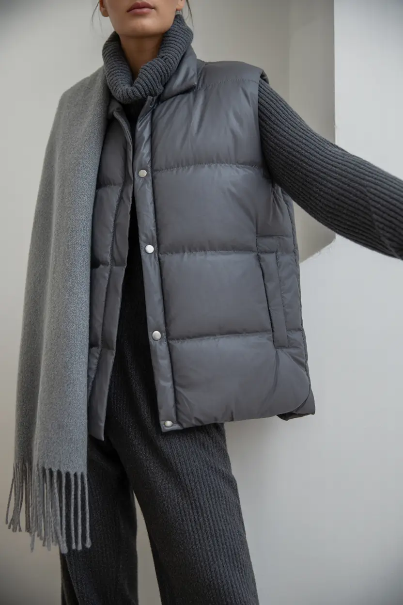 Women cold weather Monochrome Gray and Layered Warmth
