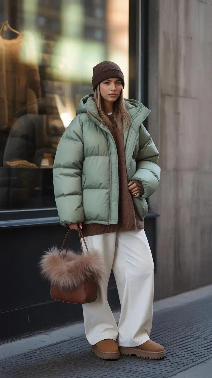 Casual Winter Outfits for Women 2025 2026 Earthy Neutrals Meet Puffy Comfort