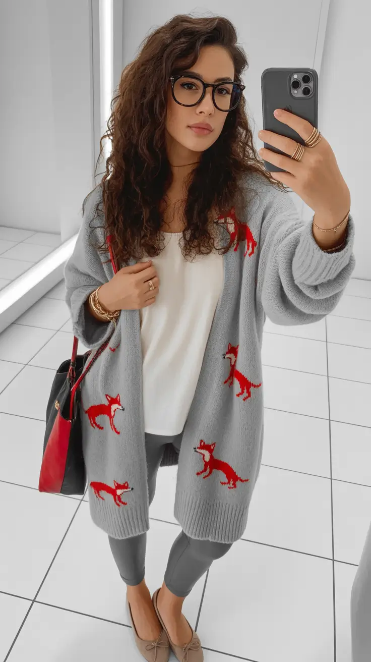 Casual Winter Outfits for Women 2025 2026 Playful Knits with Graphic Charm