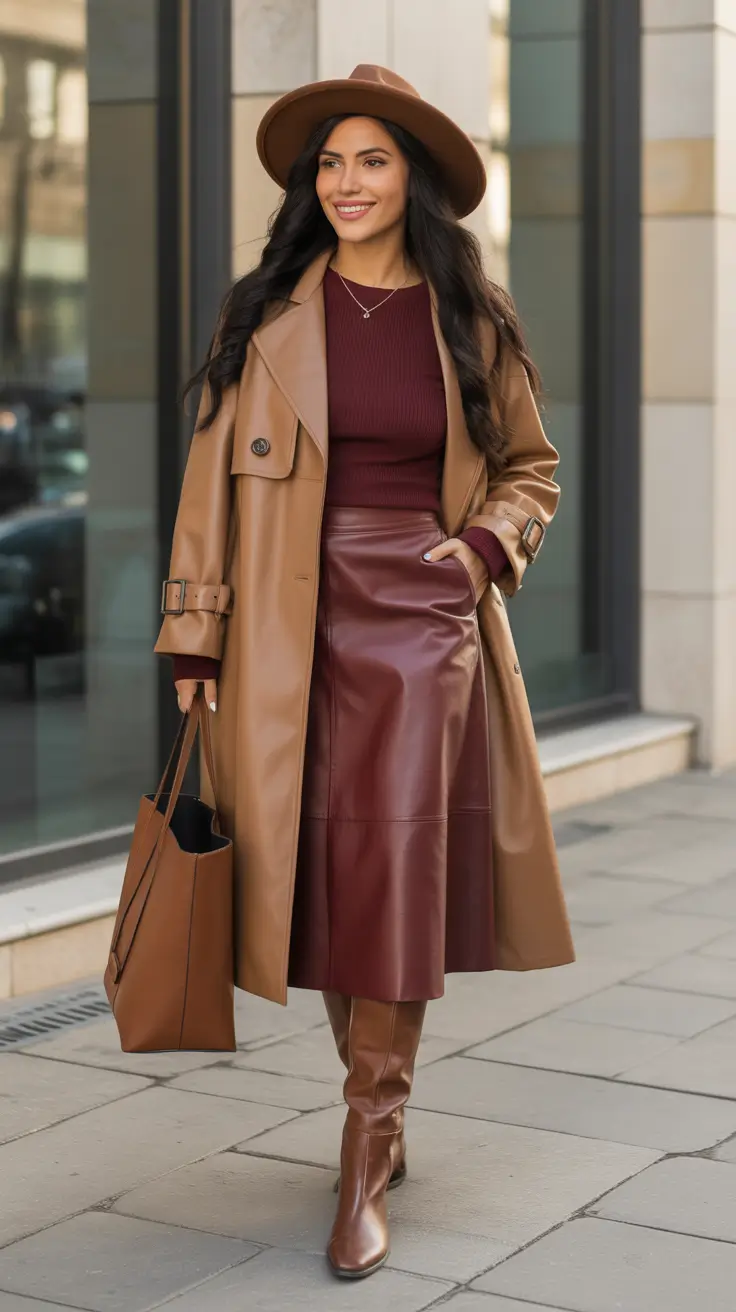 Cozy outfits to wear in October 2025 - Leather and Warmth
