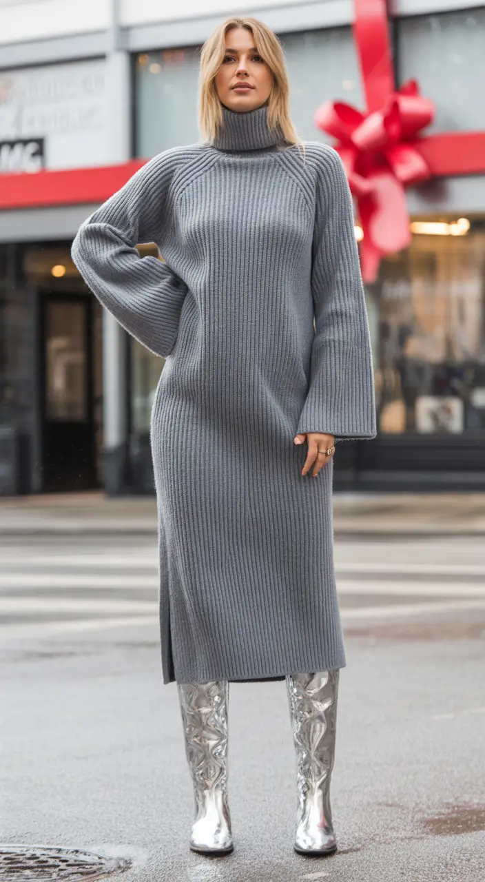 Cozy outfits to wear in October 2025 - Metallic Twist on Minimalism