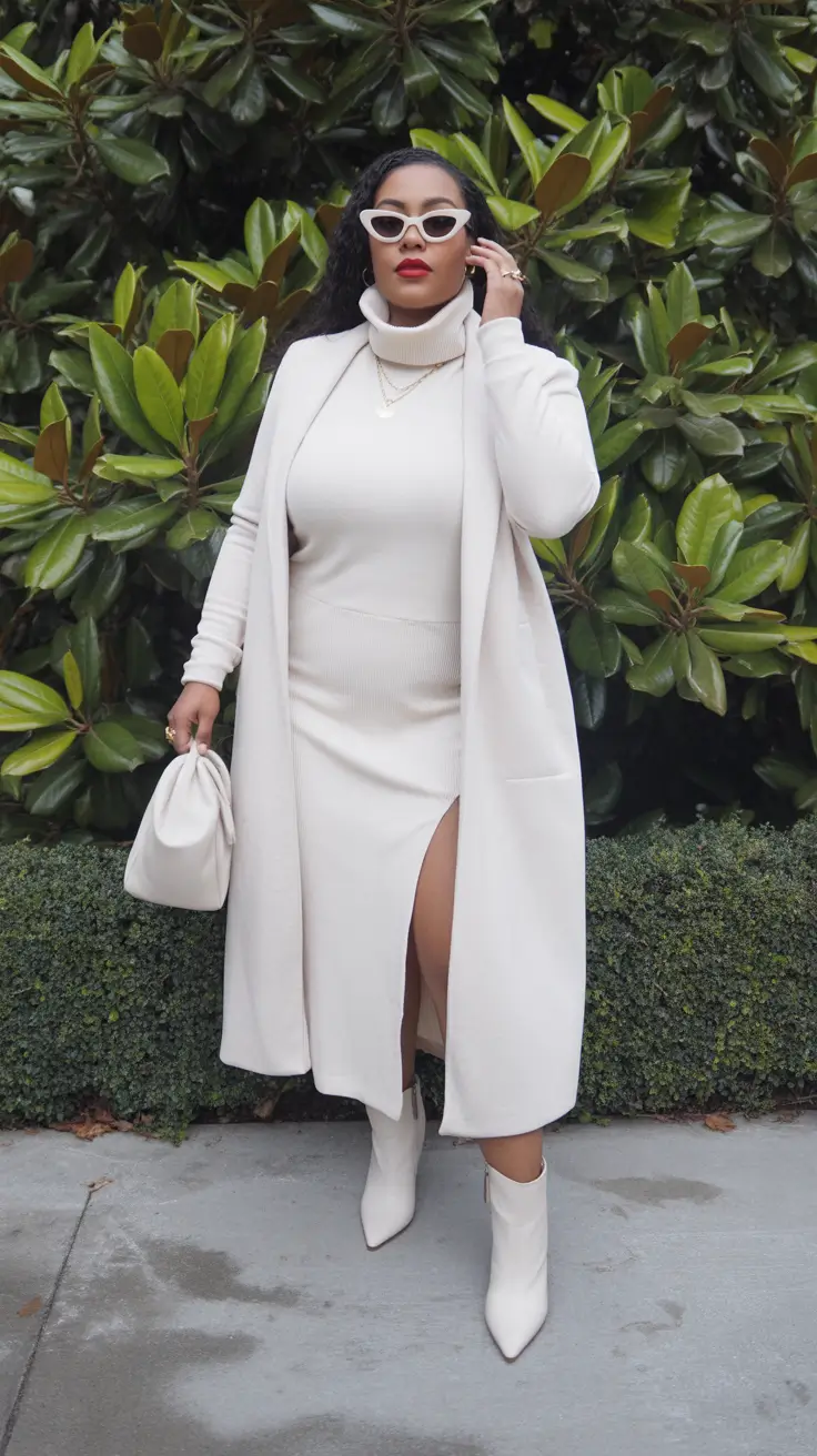 Curvy Winter Outfits 2025 2026 Style Guide Winter White Statement Look