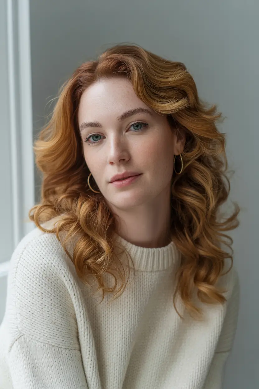 Cute Haircuts for Winter 2025–2026 Golden Red Curls with Volume