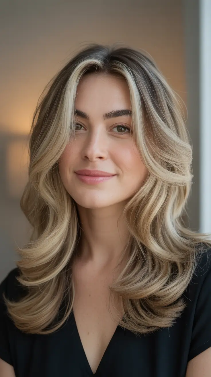 Cute Haircuts for Winter 2025–2026 Long Layers with Blonde Highlights