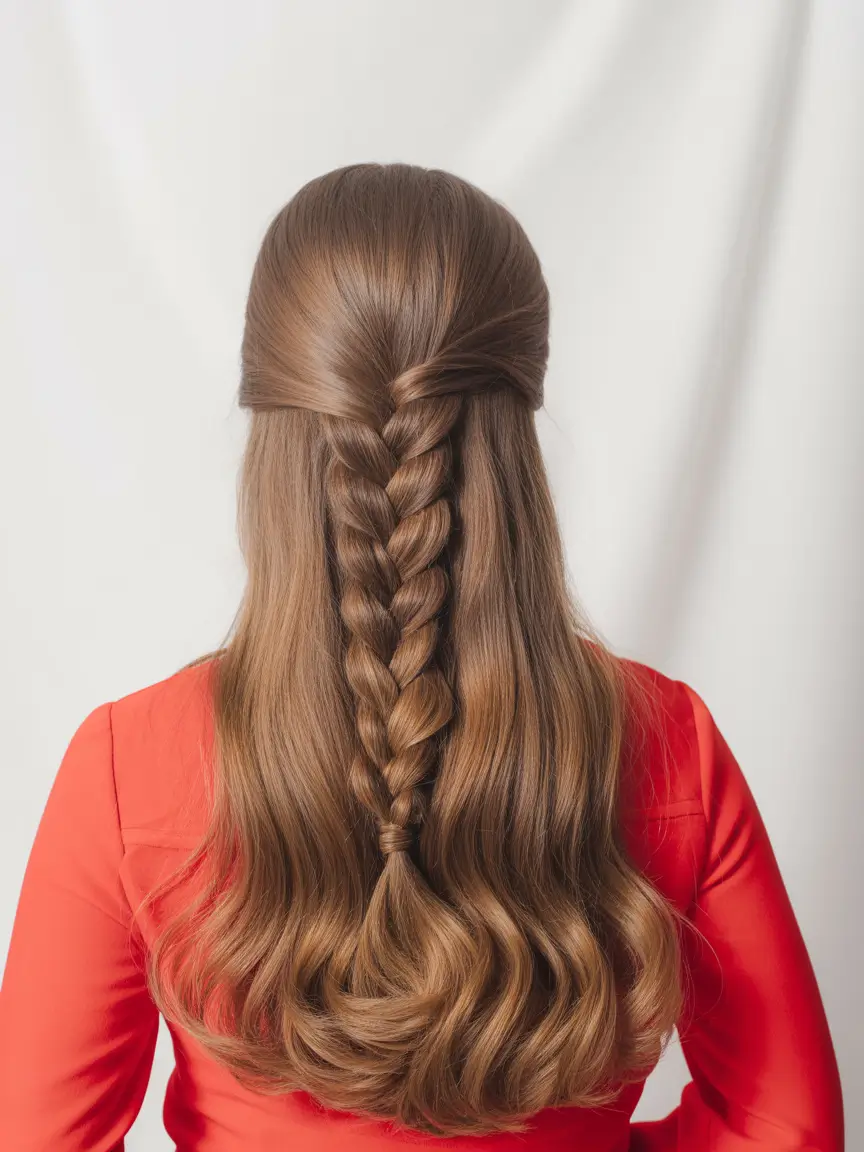 Cute Hairstyles for Winter 2025 / 2026 Half-Up Braid with Loose Waves