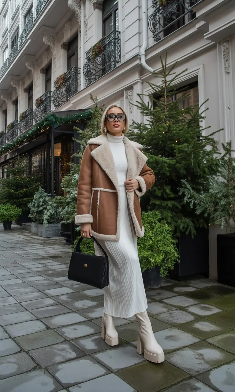 Cute Winter Outfits 2025 2026 Shearling Chic